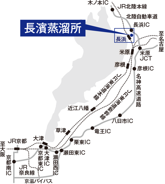 長濱蒸溜所の位置
